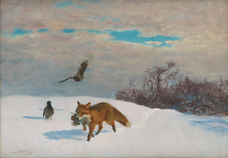 Winterlandschaft mit Fuchs und Beute - Bruno Liljefors