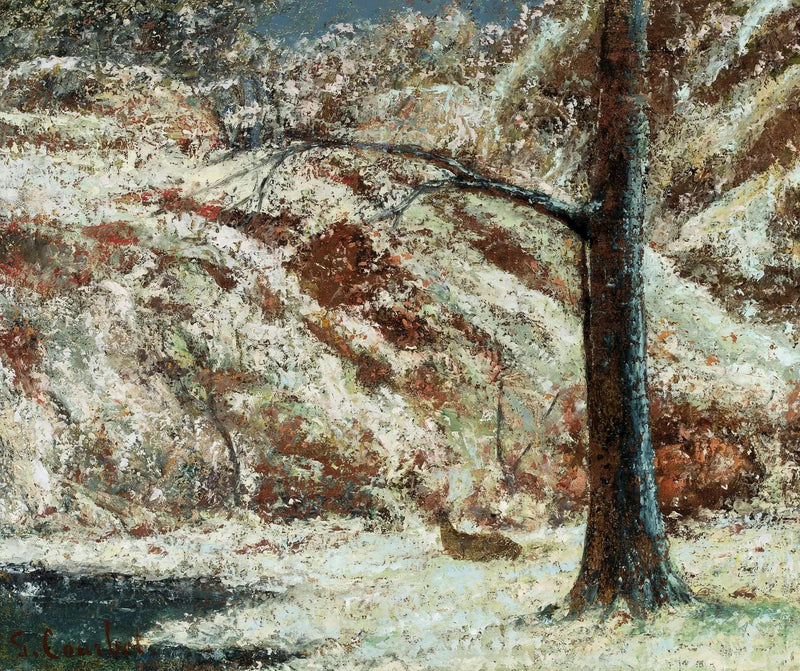 Winterlandschaft mit einem Reh. - Gustave Courbet