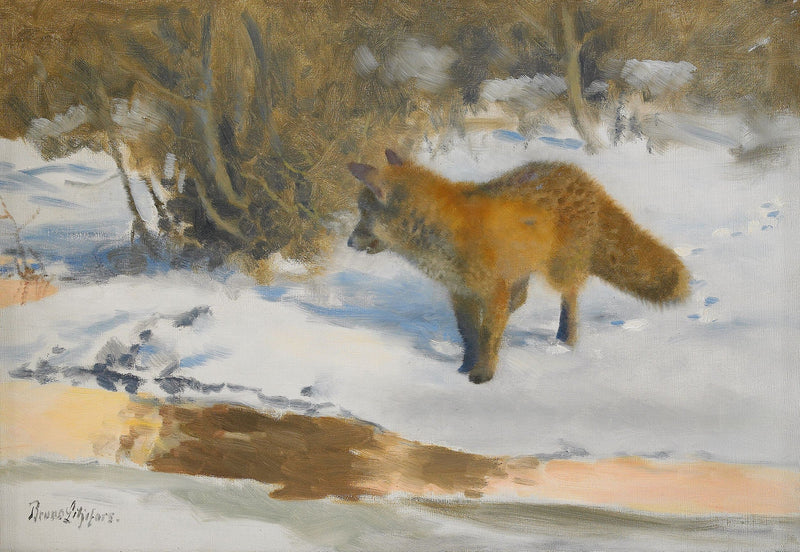 Winterlandschaft mit einem Fuchs - Bruno Liljefors