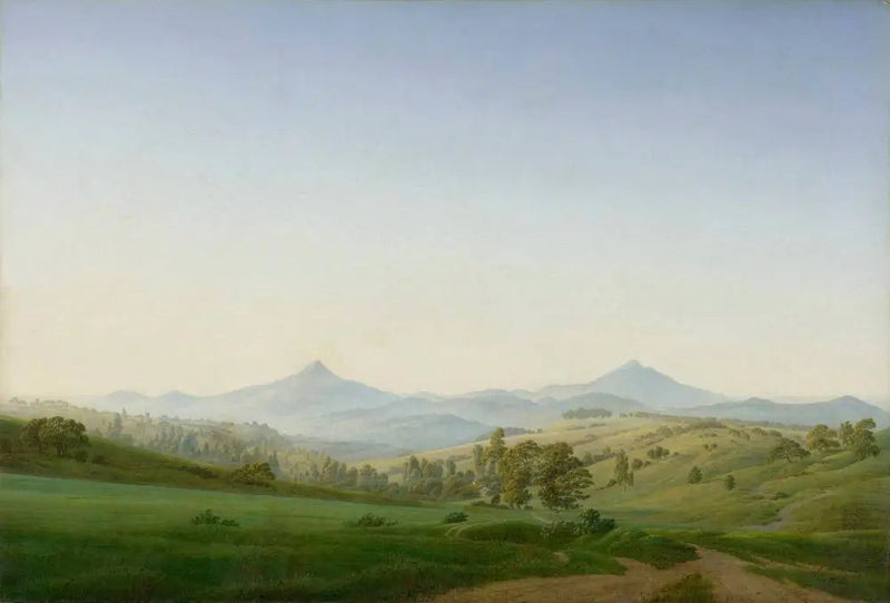 Landschaft von Böhmen mit dem Milleschauer - Caspar David Friedrich