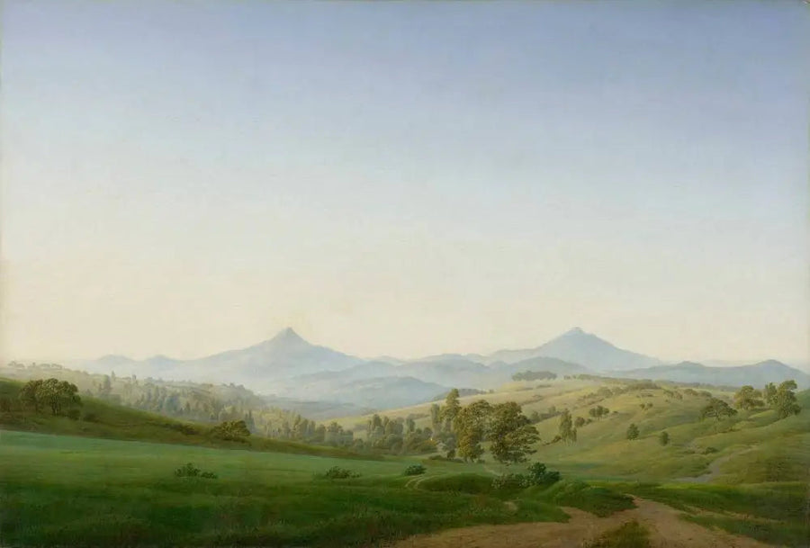 Landschaft von Böhmen mit dem Milleschauer - Caspar David Friedrich