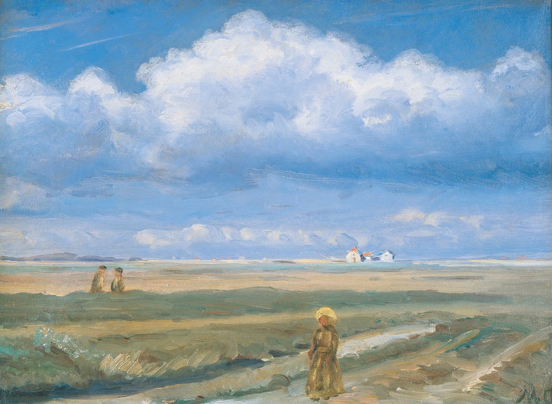 Moorlandschaft, Skagen, Silhouetten im Vordergrund - Michael Peter Ancher