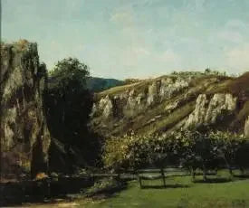 Berglandschaft mit Obstbäumen, Ornans - Gustave Courbet