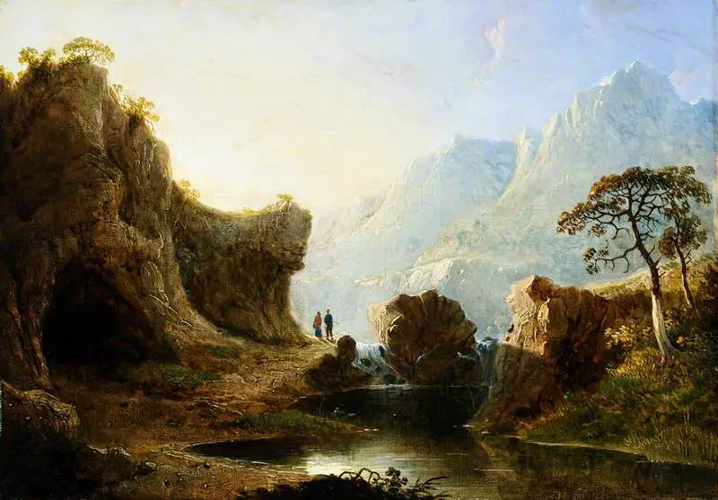 Paysage de montagne avec rochers - John Martin image 1 reproduction artisanale de tableau
