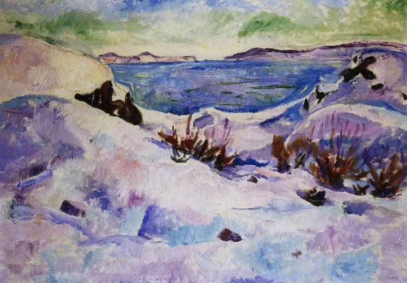Schneelandschaft in Kragerø - Edvard Munch