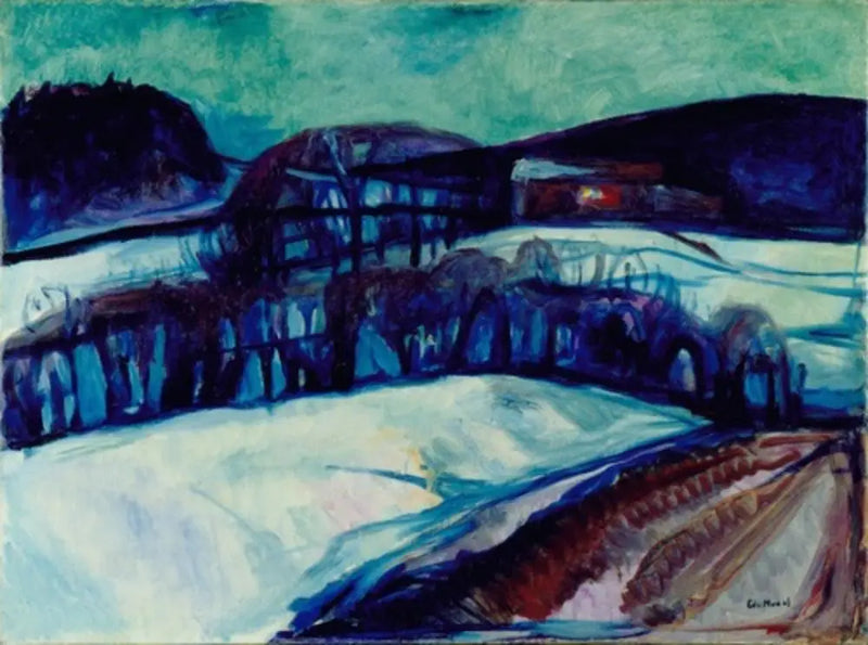 Schneelandschaft bei Nacht - Edvard Munch