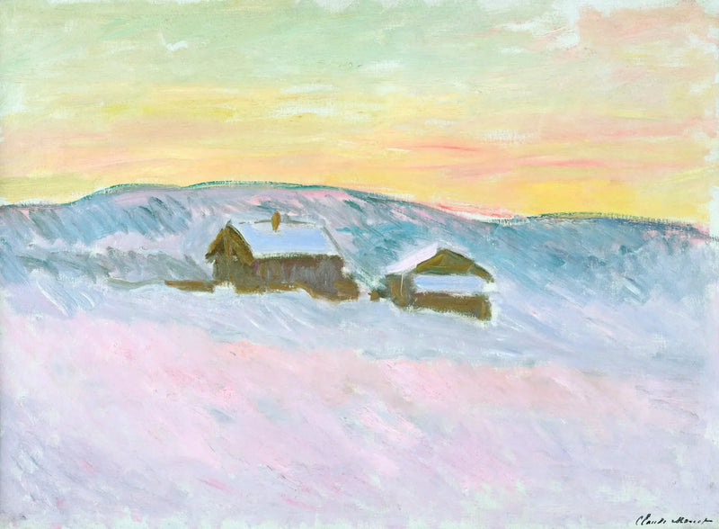 Landschaft in Norwegen. Die blauen Häuser - Claude Monet