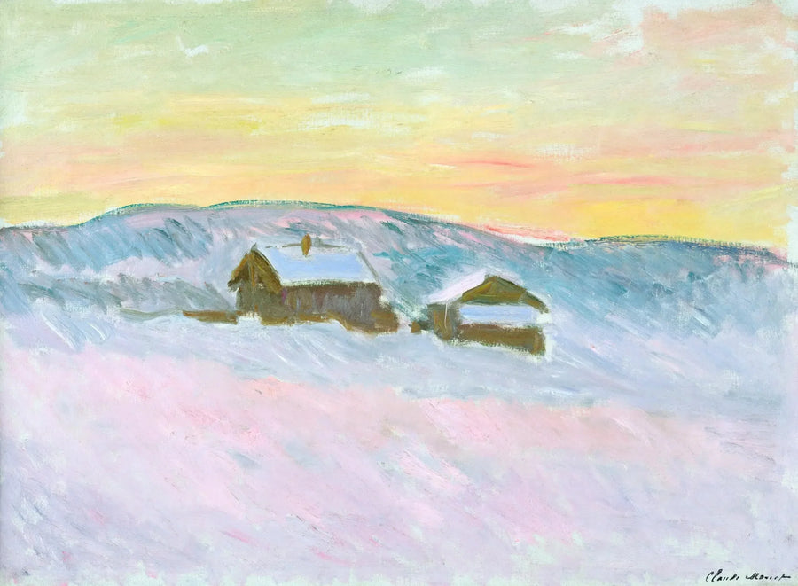 Landschaft in Norwegen. Die blauen Häuser - Claude Monet