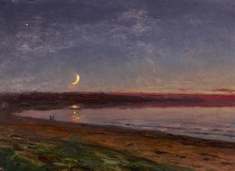 Abendlandschaft am Strand mit zwei Figuren. - Peder Severin Krøyer