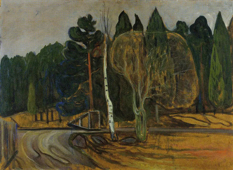 Frühlingslandschaft mit Schneepflug - Edvard Munch