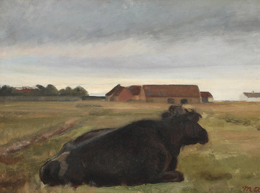 Skagen-Landschaft mit auf einer Weide ruhenden Rindern. – Michael Peter Ancher
