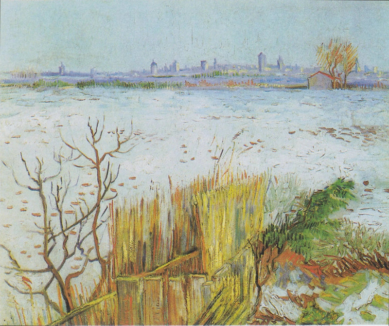 Verschneite Landschaft mit Arles im Hintergrund - Vincent van Gogh