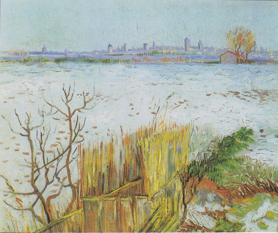 Verschneite Landschaft mit Arles im Hintergrund - Vincent van Gogh