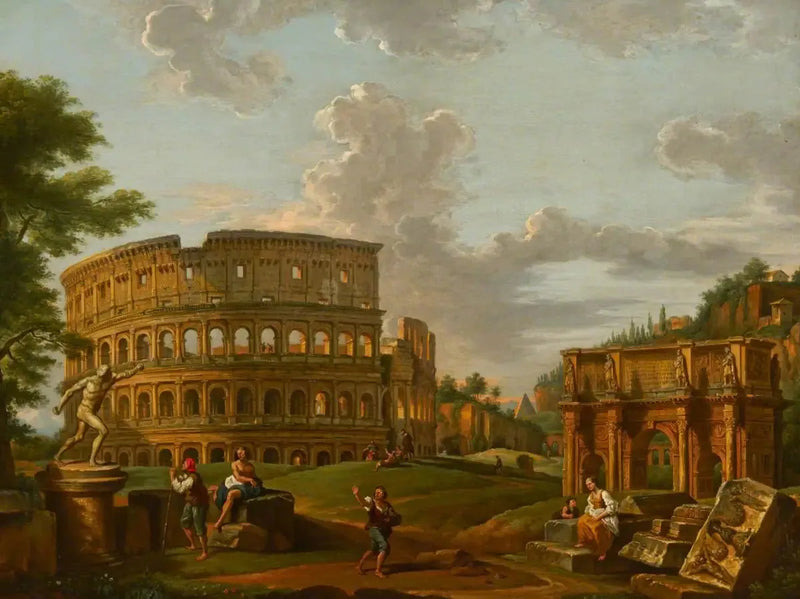 Landschaft und klassische römische Ruinen - Giovanni Paolo Panini