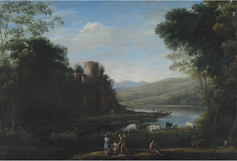Flusslandschaft mit Hirten - Claude Lorrain