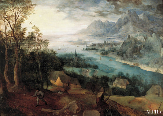 Paysage fluvial avec la parabole du semeur - Pieter Brueghel l'Ancien - Reproductions de tableaux et peintures haut de gamme