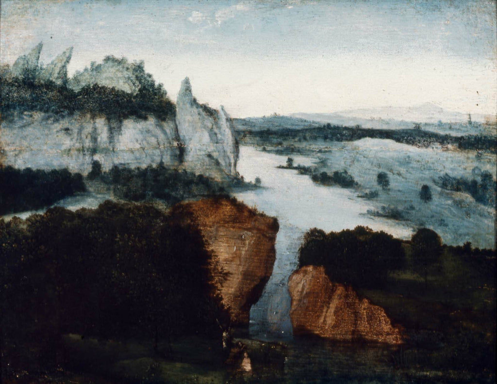 Paysage fluvial avec le baptême du Christ - Joachim Patinier image 1 reproduction réalisée par Alpha Reproduction