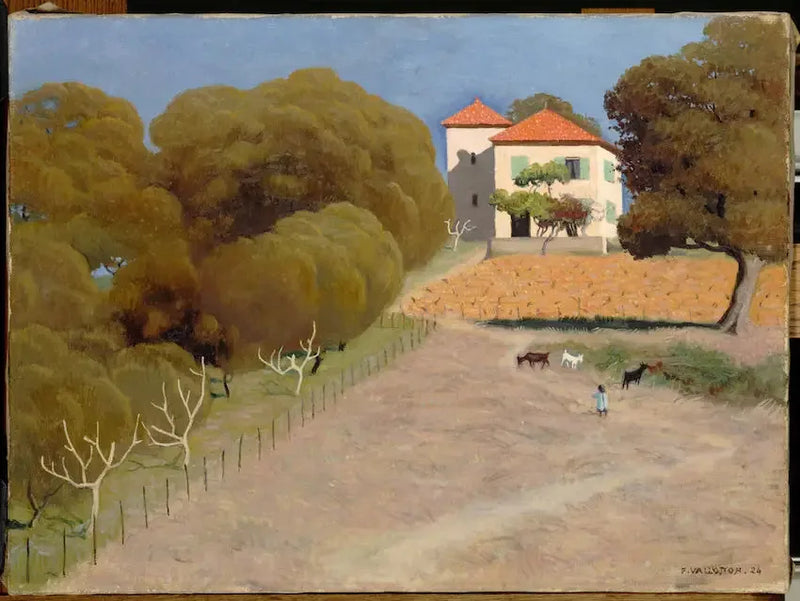 Landschaft, das Haus mit rotem Dach - Félix Vallotton