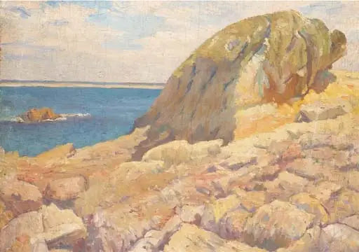 Landschaft: Der Felsen vor dem Meer - Robert Delaunay