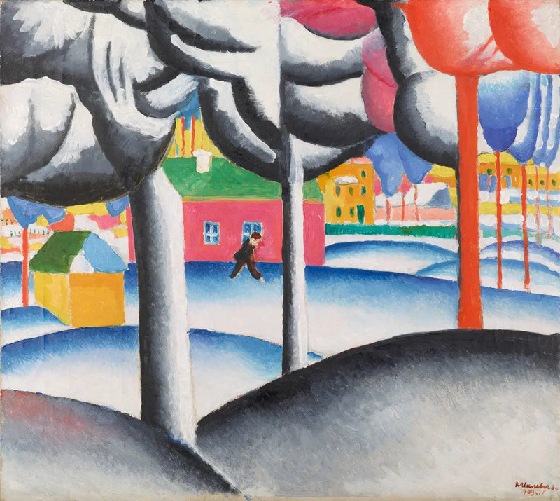Landschaft (Der Winter) - Kazimir Malevich