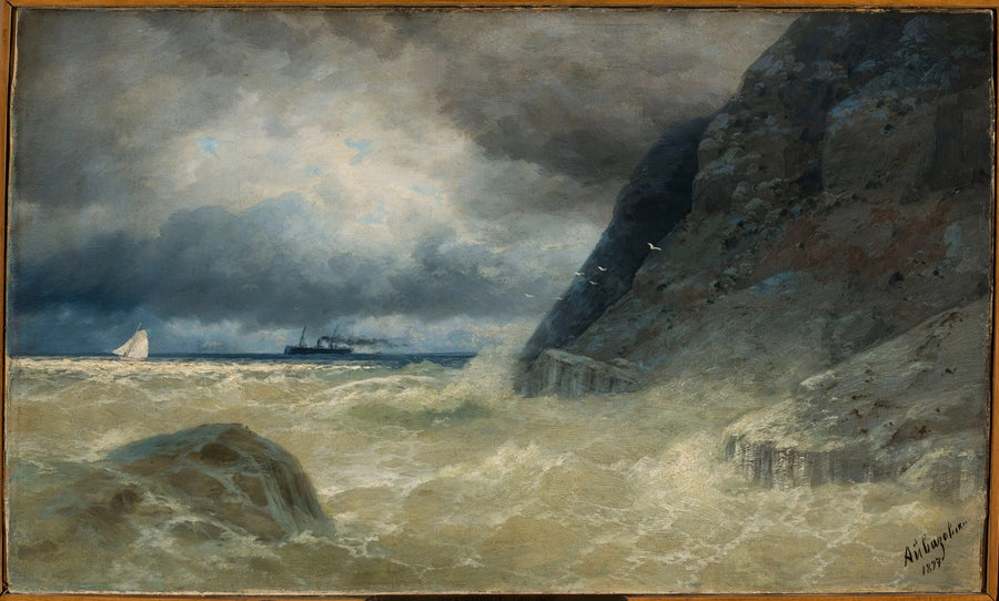 Meereslandschaft mit einem Dampfschiff. - Ivan Aïvazovski