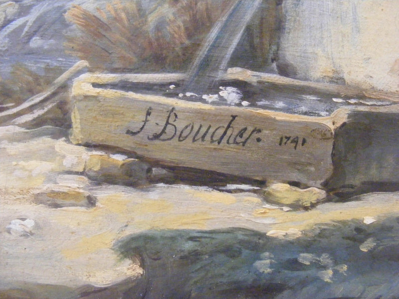 Ländliche Landschaft mit dem Fluss - François Boucher