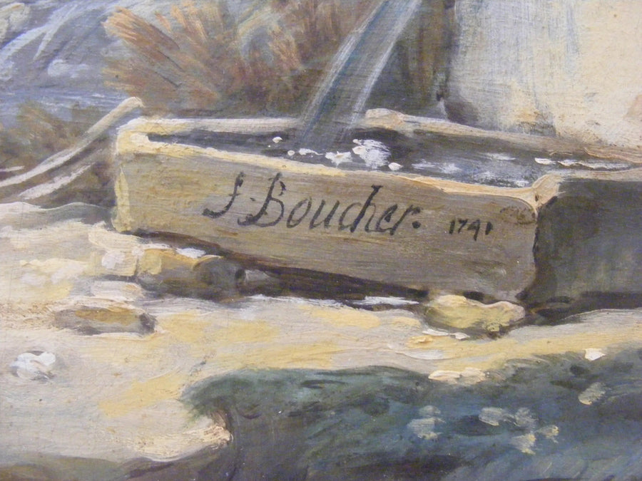 Ländliche Landschaft mit dem Fluss - François Boucher