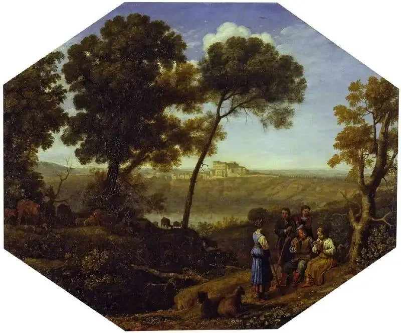 Ländliche Landschaft mit dem Albano-See und Castel Gandolfo - Claude Lorrain