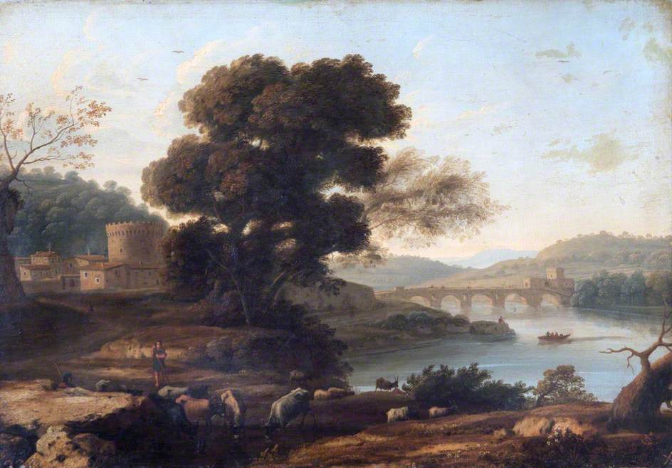 Ländliche Landschaft mit dem Ponte Molle, Rom - Claude Lorrain