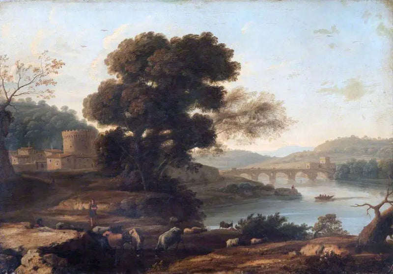 Ländliche Landschaft mit dem Ponte Molle, Rom - Claude Lorrain