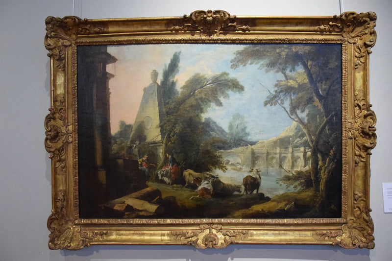 Ländliche Landschaft mit Obelisk - François Boucher