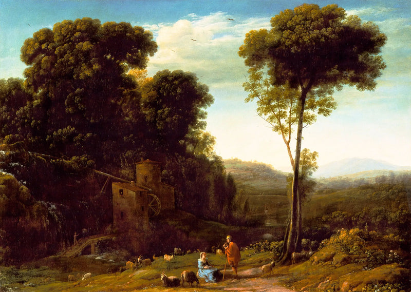 Ländliches Landschaftsbild mit einer Mühle - Claude Lorrain