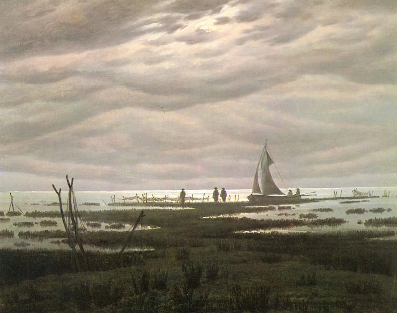 Flaches Landschaftsbild in der Bucht von Greifswald - Caspar David Friedrich