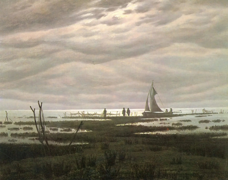 Flaches Landschaftsbild in der Bucht von Greifswald - Caspar David Friedrich