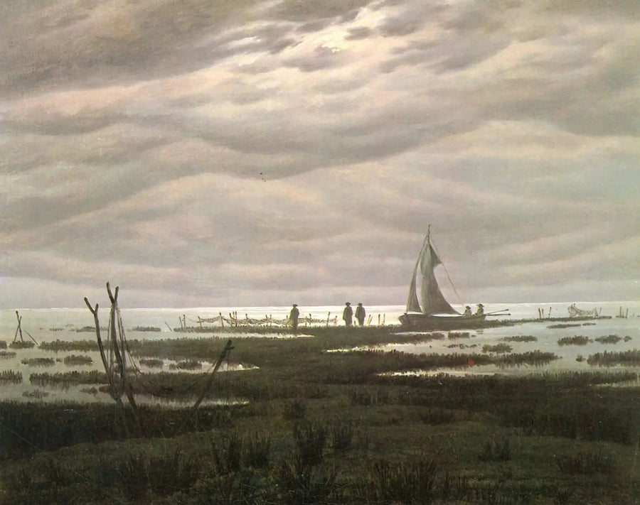 Flaches Landschaftsbild in der Bucht von Greifswald - Caspar David Friedrich