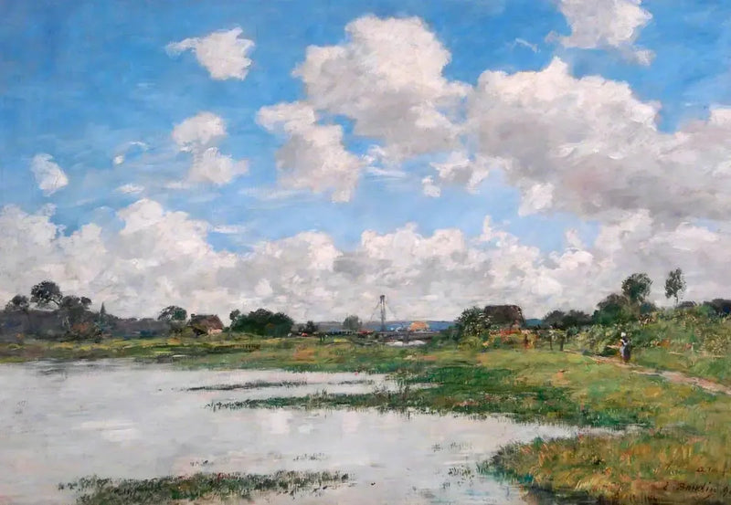 Landschaft, Fluss Touques, Normandie - Eugène Boudin