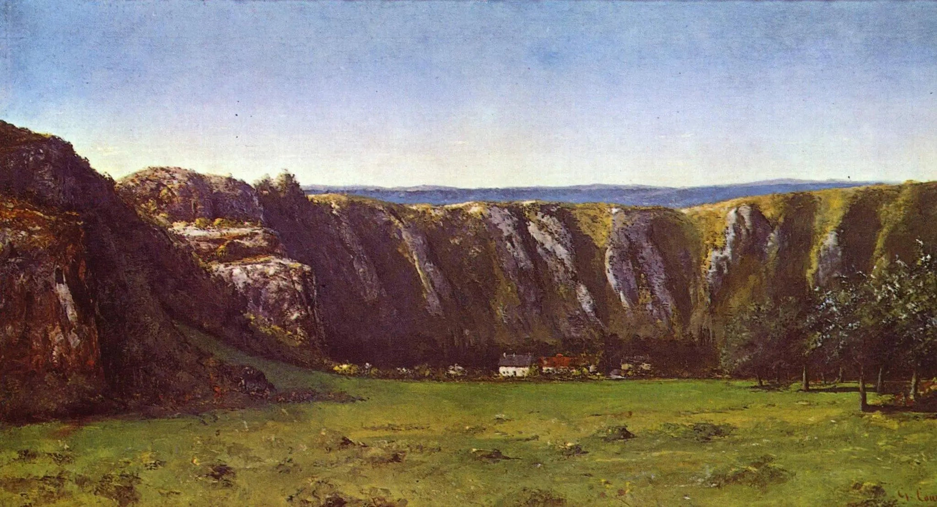 Paysage rocheux aux environs de Flagey - Gustave Courbet image 1 reproduction de peinture à l’huile