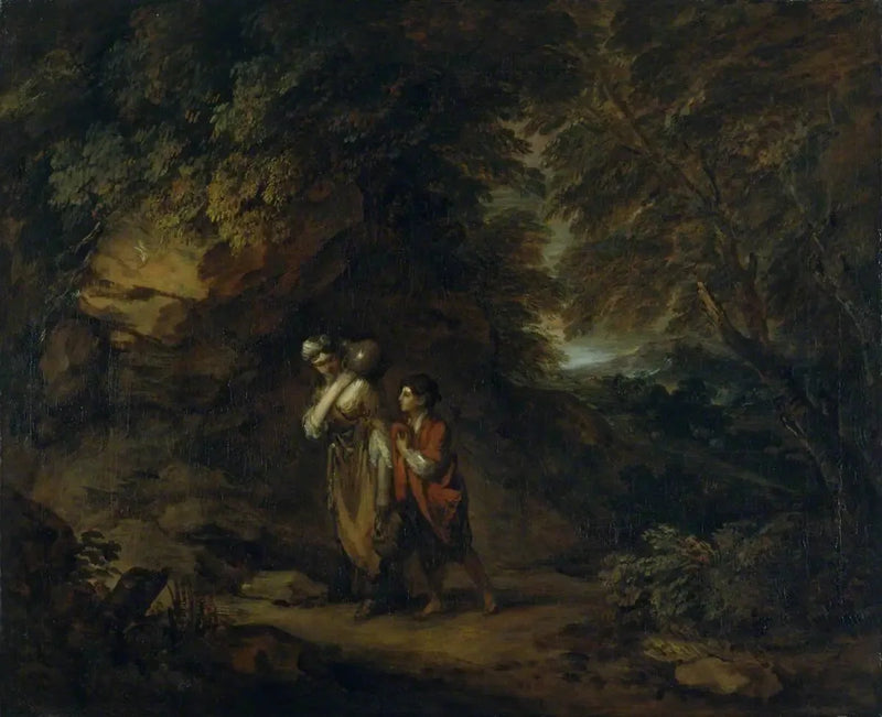 Felsenlandschaft mit Agar und Ismaël - Thomas Gainsborough