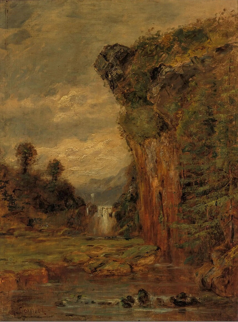 Felslandschaft mit Wasserfall - Gustave Courbet