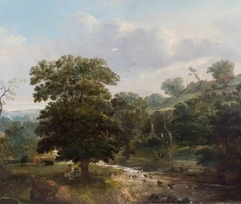 Landschaft, Bach mit Figuren - Thomas Gainsborough
