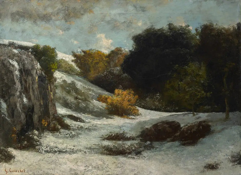Landschaft unter dem Schnee - Gustave Courbet