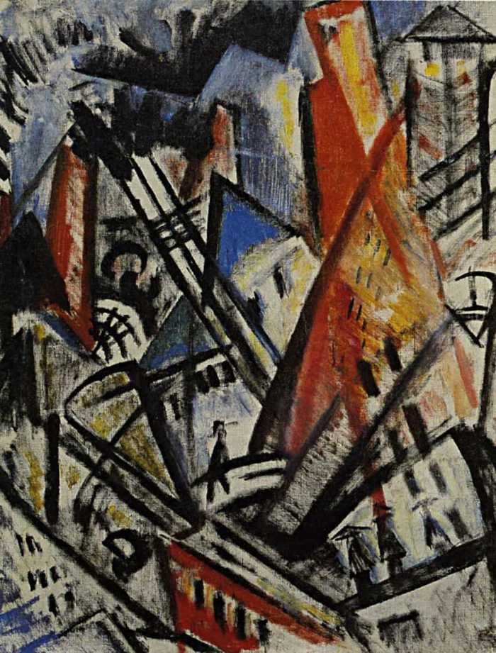 paysage urbain - Olga Rozanova image 1 copie de tableau peinte à la main