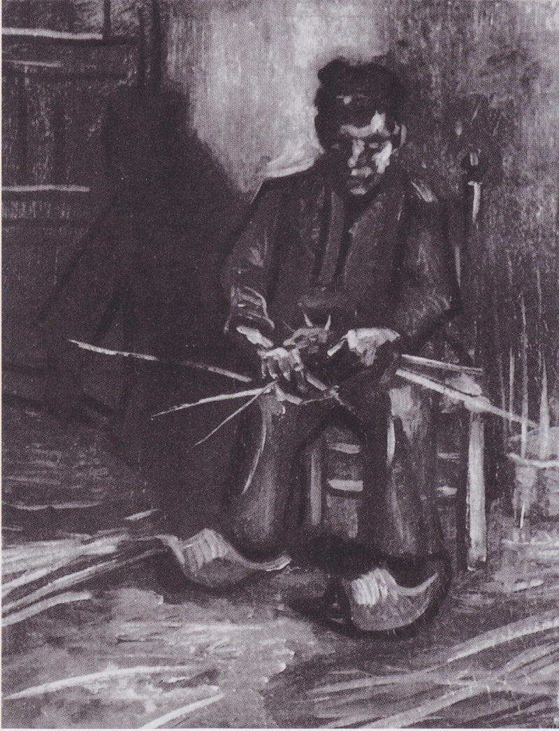 Bauer, der einen Korb herstellt - Vincent van Gogh