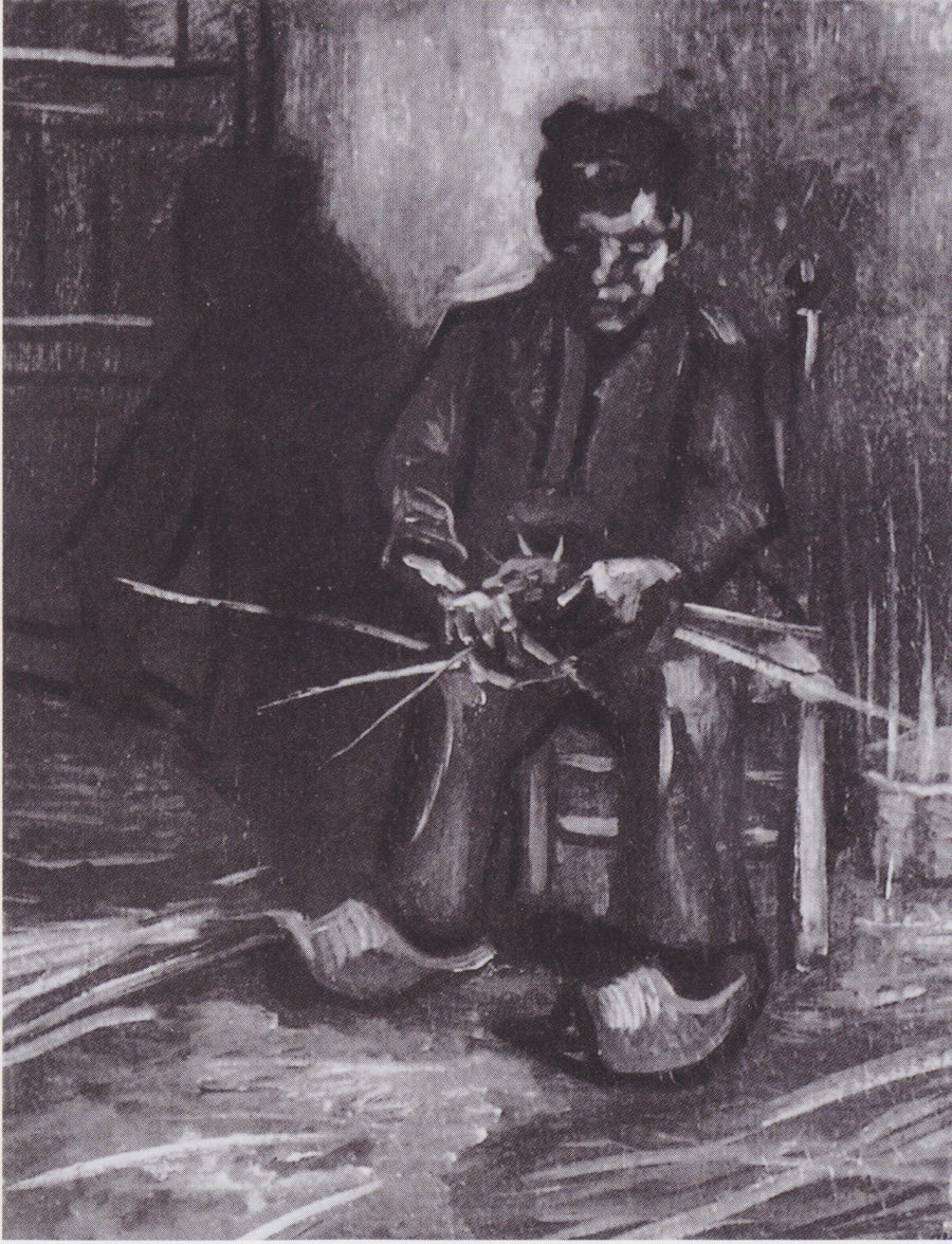 Bauer, der einen Korb herstellt - Vincent van Gogh