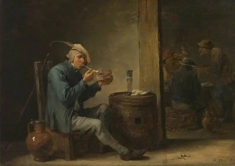 Bauer rauchend in einem Interieur (Flämische Zeitvertreibe, Interieur) - David Teniers der Jüngere