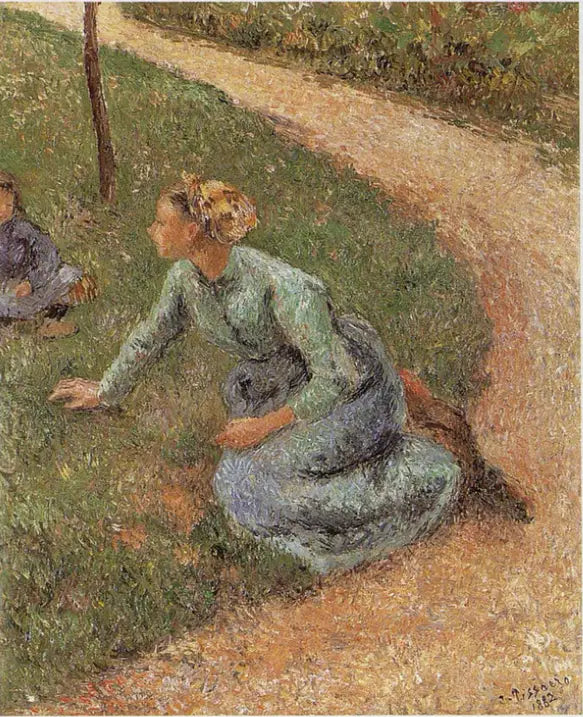 Sitzende Bäuerin am Wegesrand - Camille Pissarro