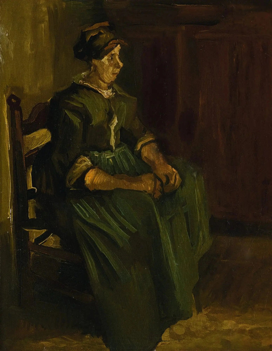 Bäuerin sitzt auf einem Stuhl - Vincent van Gogh
