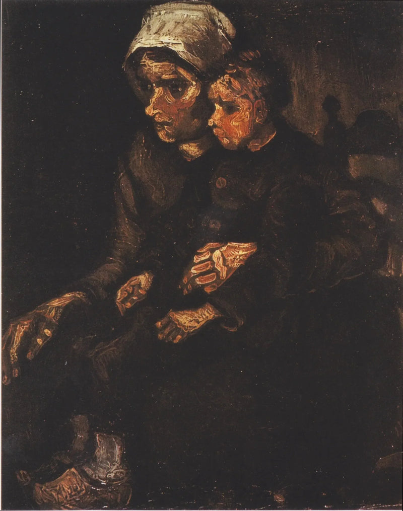 Bäuerin mit einem Kind auf dem Schoß - Vincent van Gogh