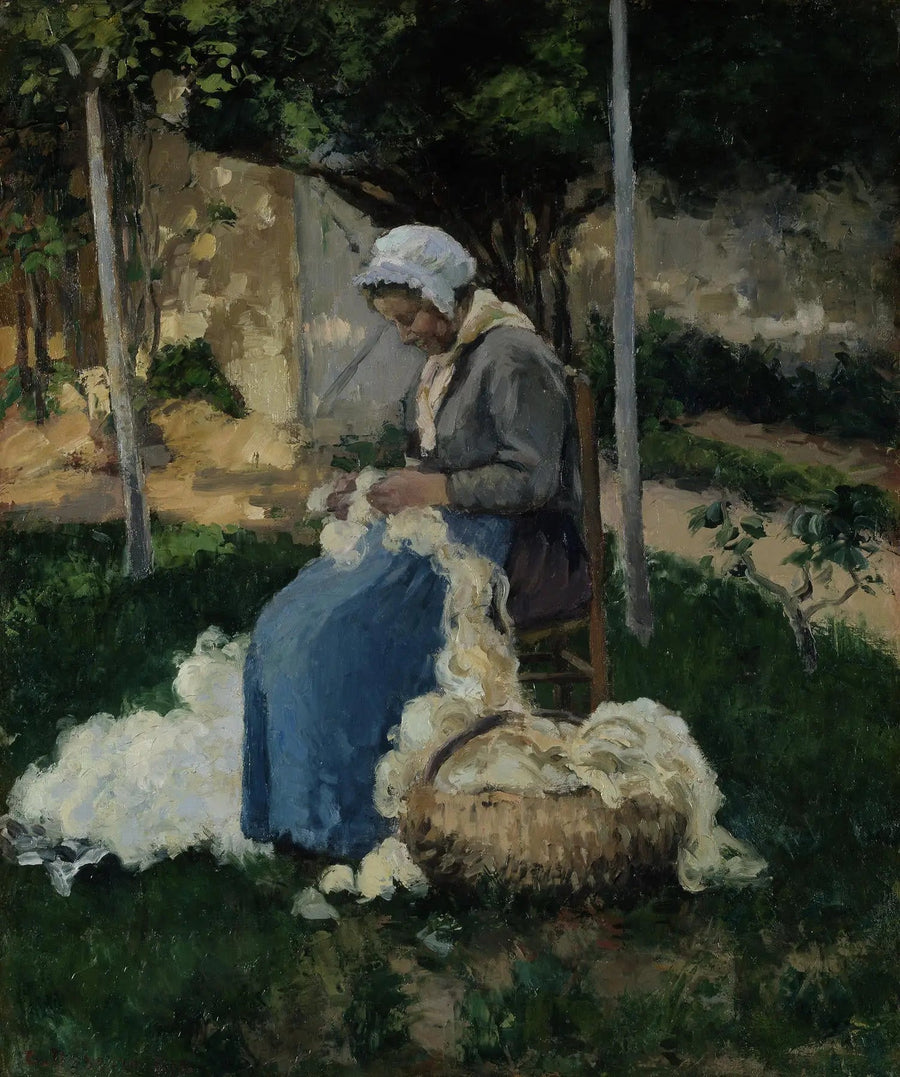 Bäuerin, die Wolle entwirrt - Camille Pissarro