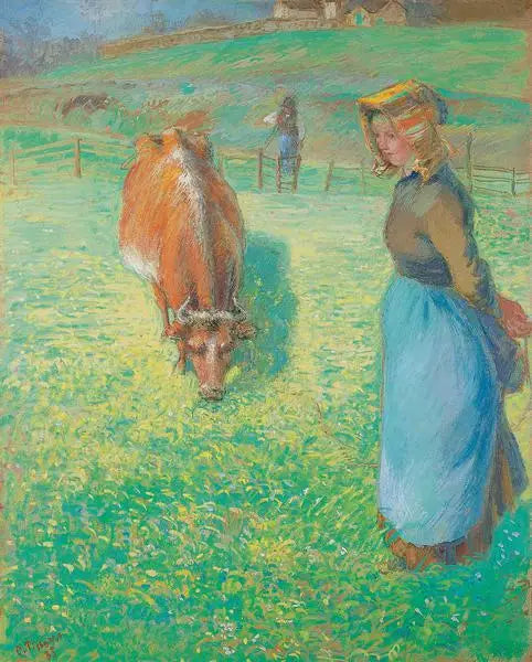 Bäuerin mit einer Kuh, Osny - Camille Pissarro